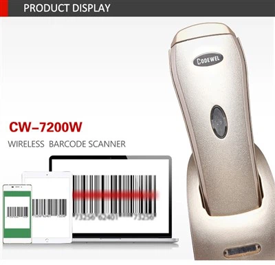 CW7200W Alhainen hintavarasto Kannettava nopea kädessä pidettävä viivakoodilukija Composite -näppäimistöportti USB -portti teollisuusviivakoodin skanneri